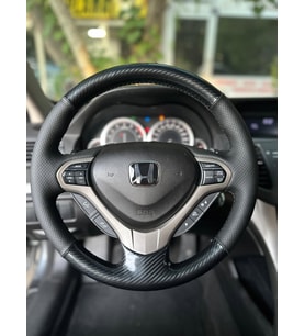 Honda Accord 2008 Araca Özel Dikmeli Direksiyon Kılıfı (KRİSTAL KARBON SOFT NOKTA) (Karışık)