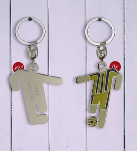 BK Gift Kişiye Özel Sarı-Lacivert Formalı Metal Anahtarlık