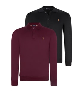 İKİLİ SET V4007 DEWBERRY ERKEK SWEATSHIRT-MOR-SİYAH