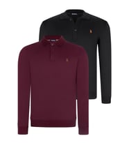 İKİLİ SET V4007 DEWBERRY ERKEK SWEATSHIRT-MOR-SİYAH
