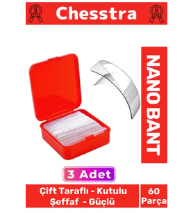 Süper Güçlü Kolay Çıkarılabilir İz Bırakmayan Çift Taraflı Kutulu Nano Şeffaf 60 Parça Bant 3 Adet