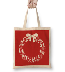 Dragon Ball Z Christmas Wreath Pattern Bez Çanta Uzun Saplı