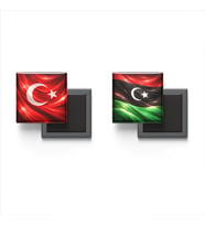Buzdolap Magnetleri - Libya Bayrağı ve Türk Bayrağı - 2'li Set Magneti