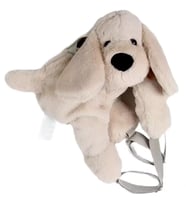 Dada Peluş Çanta Köpek Krem 45 Cm Fermuarlı Peluş Köpek Çanta