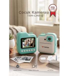 Torima Dijital Fotoğraf Makineleri Çocuk Termal Resim Kağıt Baskılı Yazıcı Kamera Video Makinesi CMR15 Yeşil