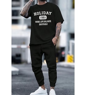 Unisex Holiday 2'li Eşofman Takımı (Siyah)