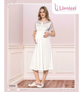 LİMİSSİ 1094 Hamile Lohusa  DantelliYeni Sezon Lohusa Geceliği