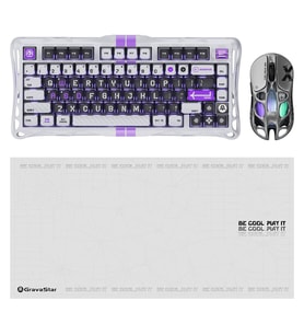 Gravastar V75 Manyetik Kablolu Gaming Klavye, XPro Kablosuz Optik Mouse ve Mousepad Oyuncu Seti, Mecha Gray