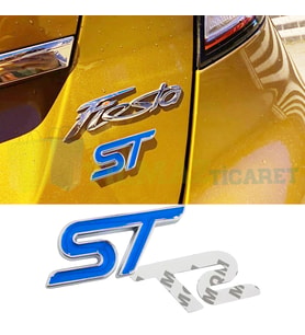 Ford St Bagaj Logo Arma Amblem Fiesta Focus Paslanmaz Çelik (Mavi)