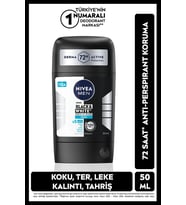 NIVEA MEN Erkek Stick Deodorant Black&White Invisible Fresh 50ml, 72 Saat Anti-perspirant Ter Koruması