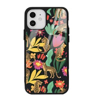 iPhone 12 Pro Çiçekli Kediler Tasarımlı Glossy Telefon Kılıfı