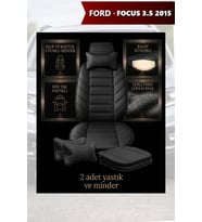 focus 35 2015 Koltuk ve Kılıf uyumlu Yastık Siyah Minder Lüks 2 Minder 2 Yastık