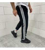 Erkek Eşofman Altı Slim Fit Siyah Renk Beyaz Çizgili