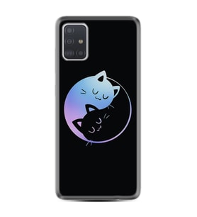 Samsung a71 A72 A73 A7 A9 2018 C7 C9 Kılıf Desenli Silikon Love Cats 1604