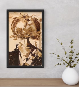 BK Gift Atatürk Temalı Dekoratif Ahşap Siyah Çerçeveli Tablo-41