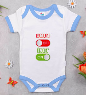 BK Kids Umut Off Tasarımlı Mavi Bebek Body Zıbın-1