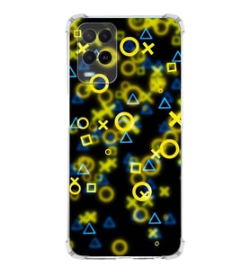 PrintiFy Oppo A54 Uyumlu Köşe Korumalı Semboller Tasarımlı Şeffaf Silikon Kılıf