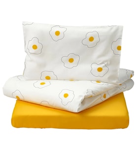 IKEA ÖGONLOCKSMAL beyaz-sarı 60x120 cm bebek nevresim takımı