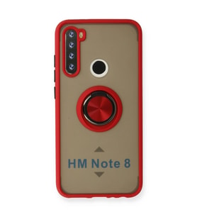 Xiaomi Redmi Note 8 Kılıf Montreal Yüzüklü Silikon Kapak - Kırmızı