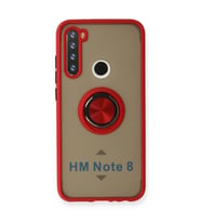 Xiaomi Redmi Note 8 Kılıf Montreal Yüzüklü Silikon Kapak - Kırmızı