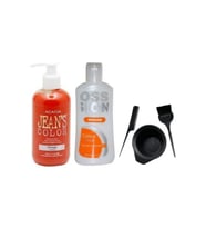 Jeans Color Saç Boyası Turuncu 250ml Ve Boya Temizleyici Ve Fluweel Boya Seti