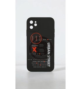 IPHONE 11; YUVARLAK KAMERA TASARIMLI, KAMERA KORUYUCU, DARBE ÖNLEYİCİ LÜKS  SİLİKON KILIF (Siyah-Kırmızı)