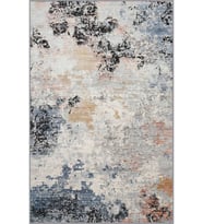 Eliana Home Baskılı, Yıkanabilir Kaymaz Taban Salon Halısı LNA1816 100x150 cm (Gri)