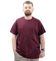 Mode XL Büyük Beden Baskılı Erkek T-Shirt Bisiklet Yaka SIMPLICITY U24046 Mürdüm