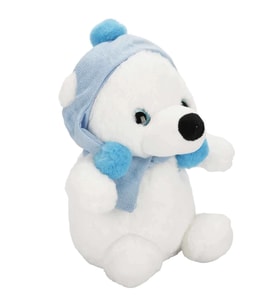 Şapkalı ve Atkılı Peluş Kutup Ayısı 30 cm S00004773