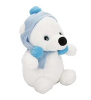 Şapkalı ve Atkılı Peluş Kutup Ayısı 30 cm S00004773