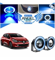 Renault Clio 4 Uyumlu, Universal Mercekli Led Angel Sis Farı, 76mm Buz Mavi Renk