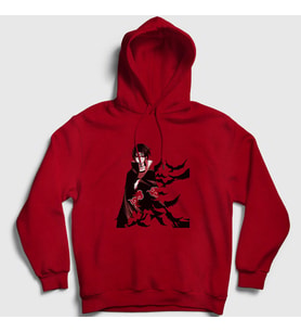 Presmono Unisex Kırmızı Itachi Genjutsu Anime Naruto Kapüşonlu Sweatshirt 132251tt
