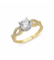 Altın Tektaş Yüzük 0.85 karat Zirconia Sonsuzluk (Çok Renkli)