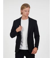 Siyah Blazer Tek Ceket Mono Yaka Slim Fit  Agustini