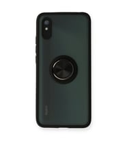 Xiaomi Redmi 9a Kılıf Montreal Yüzüklü Silikon Kapak - Siyah