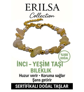 Sertifikalı İnci ve Yeşim Taşı Bileklik – Huzur, Koruma ve Şans (Yeşil)