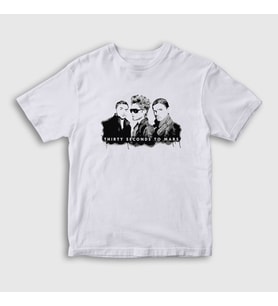 Presmono Unisex Çocuk Beyaz Band V2 30 Seconds To Mars T-Shirt 375968tt