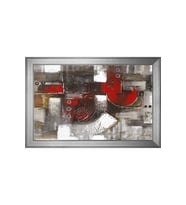 Soyut Şekiller Motifli Kanvas Tablo 50 x 70 cm Silver Çerçeve