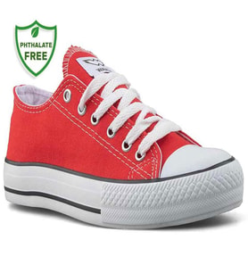 Waves 700 Converse Style Ünisex Keten Sneaker Ayakkabı KIRMIZI_BEYAZ (Kırmızı-Beyaz)