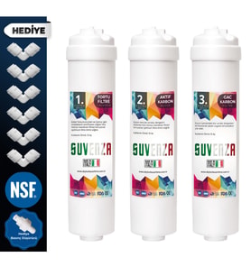 SUVENZA Nsf Onaylı 3’lü Ön Filtre Seti (Coconat Bazlı)