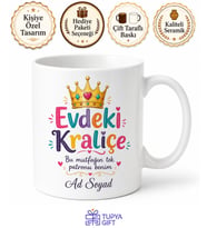 Evdeki Kraliçe Yazılı Komik Baskılı Kupa Bardak Eğlenceli Hediye