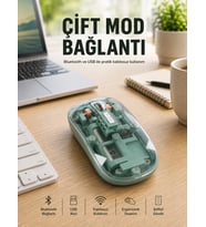 Pilli Kablosuz Mouse Bluetooth Ve Usb Uyumlu Sessiz Tıklama Yeni Nesil