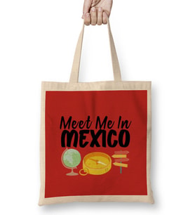 funny Travel Mexico Gift Design lover-Trippin Wanderlust Journey Adventurer Vacation Bez Çanta Uzun Saplı