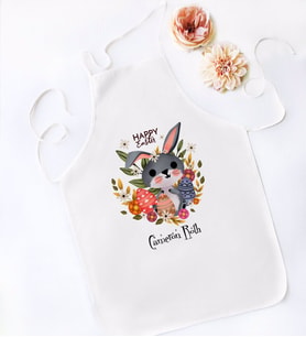 BK Gift Kişiye Özel Paskalya Bayramı Beyaz Mutfak Önlüğü-12