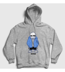 Presmono Unisex Gri Blue Coat Sans Undertale Kapüşonlu Sweatshirt 31854tt (Gri)