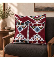 BK Gift El Yapımı Otantik Türk Kilim Kırlent Yastık 43x45 cm -5 Bohem Etnik Dekoratif Koltuk Yastığı