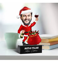 Kişiye Özel Yılbaşı Eğlencesi Erkeğe Özel Karikatürlü Biblo