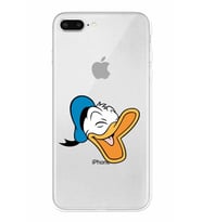 Apple iPhone 7 Plus Uyumlu Kamera Korumalı Tıpalı Kapak Donald Duck TasarımlıŞeffaf Kılıf