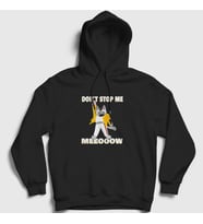 Presmono Unisex Siyah Freddie Meowcury Cat Kedi Queen Kapüşonlu Sweatshirt 401301tt