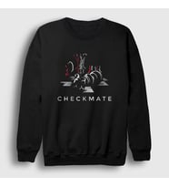 Presmono Unisex Siyah Checkmate Chess Satranç Sweatshirt 331571tt